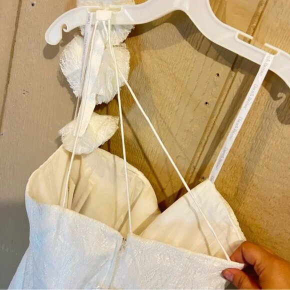 NWT Davids Bridal Collection One Shoulder Sheath Lace Plus Size Wedding Dress - Picture 7 of 9